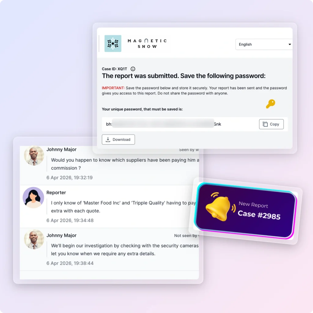 screenshots of anonymous chat follow up mechanism
